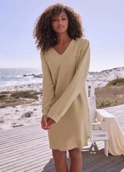 S.Oliver Long Sleeve V-Neck Sweatshirt Dress -Modish Dress Up s.Oliver Long Sleeve V Neck Sweatshirt Dress90104241FRSP W02